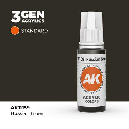 Pot de peinture AK 3GEN AK11159 Russian Green - Vert russe 18 ml