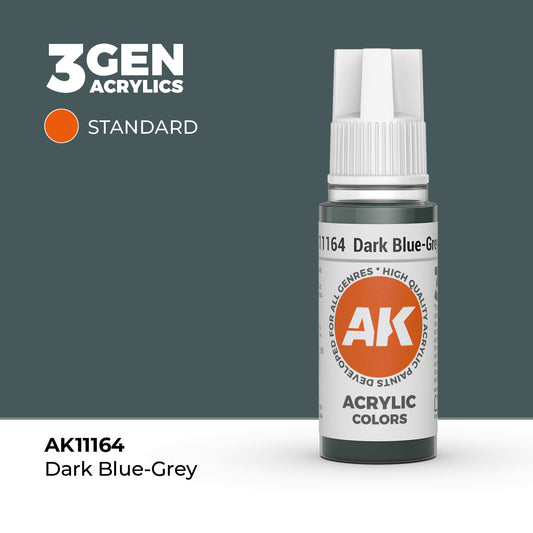 Pot de peinture AK 3GEN AK11164 Dark Blue-grey - Gris bleu foncé 18 ml