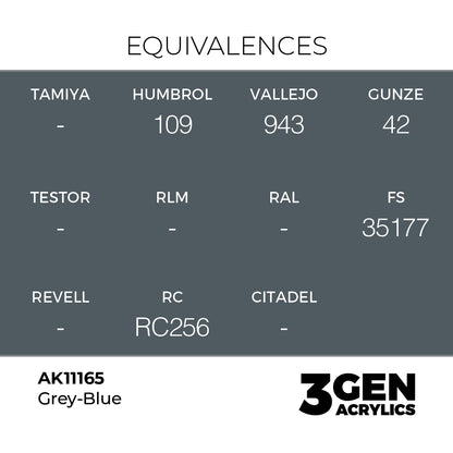 Pot de peinture AK 3GEN AK11165 Grey-blue - Gris bleu 18 ml, detail 1