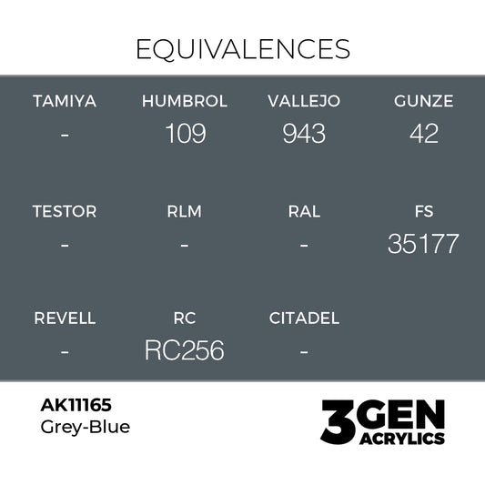 Pot de peinture AK 3GEN AK11165 Grey-blue - Gris bleu 18 ml, detail 1