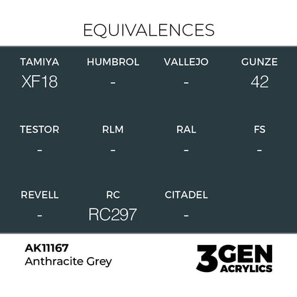 Pot de peinture AK 3GEN AK11167 Anthracite Grey - Gris Anthracite 18 ml, detail 1