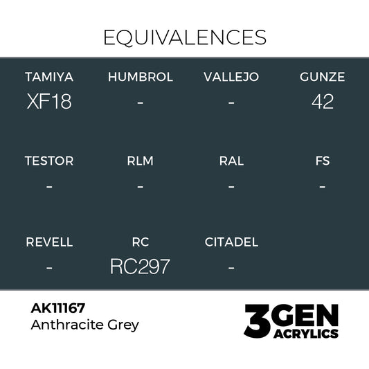 Pot de peinture AK 3GEN AK11167 Anthracite Grey - Gris Anthracite 18 ml, detail 1