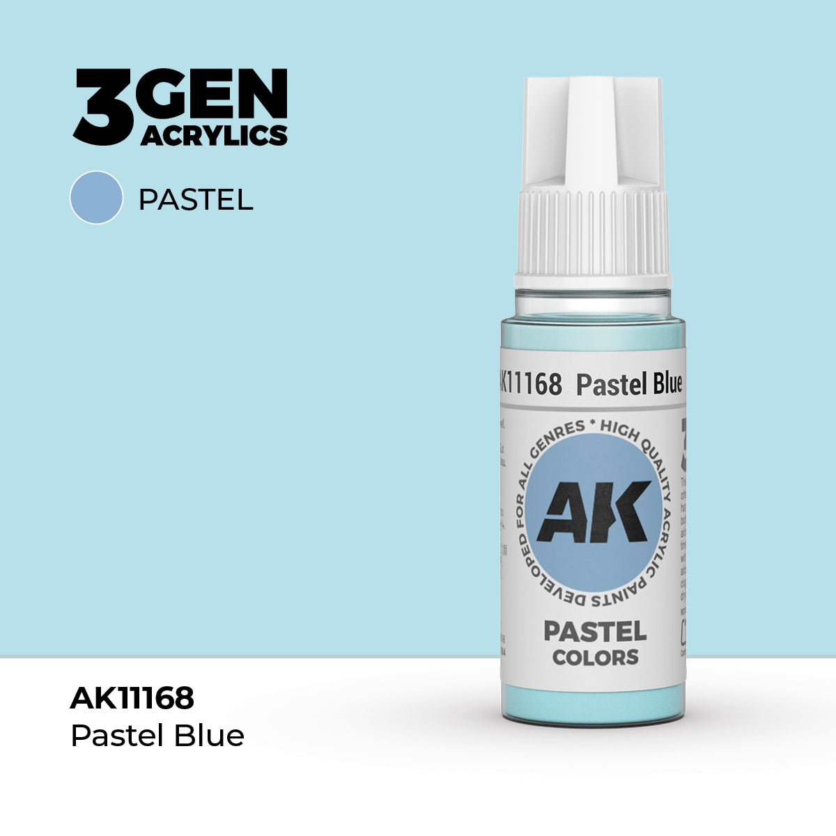 Pot de peinture AK 3GEN AK11168 Pastel Blue - Bleu Pastel 18 ml