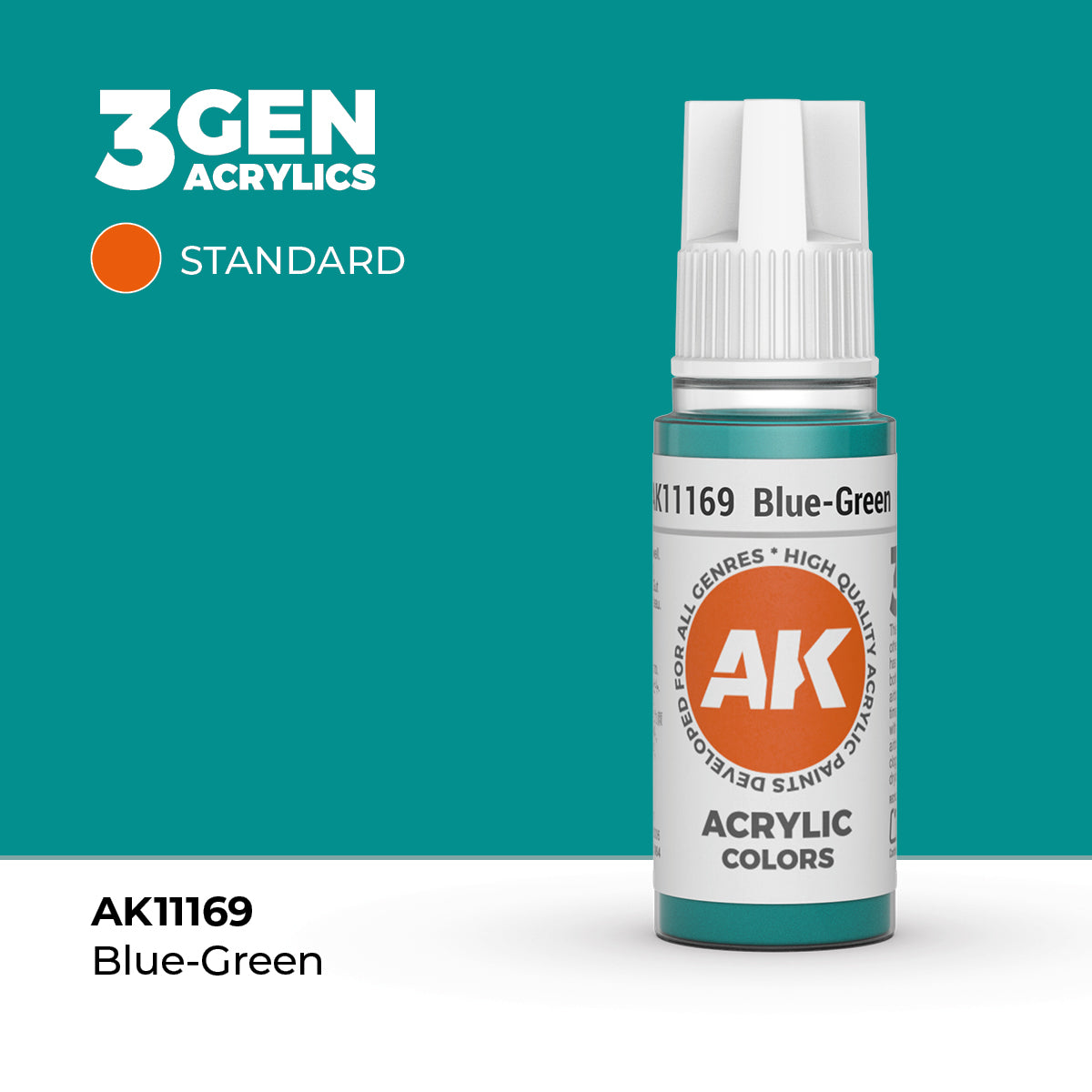 Pot de peinture AK 3GEN AK11169 Blue-green - Bleu vert 18 ml