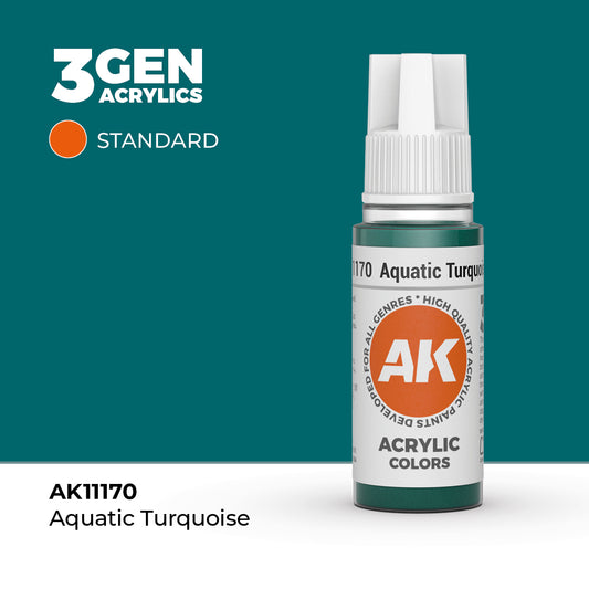 Pot de peinture AK 3GEN AK11170 Aquatic Turquoise - Turquoise Aquatique 18 ml