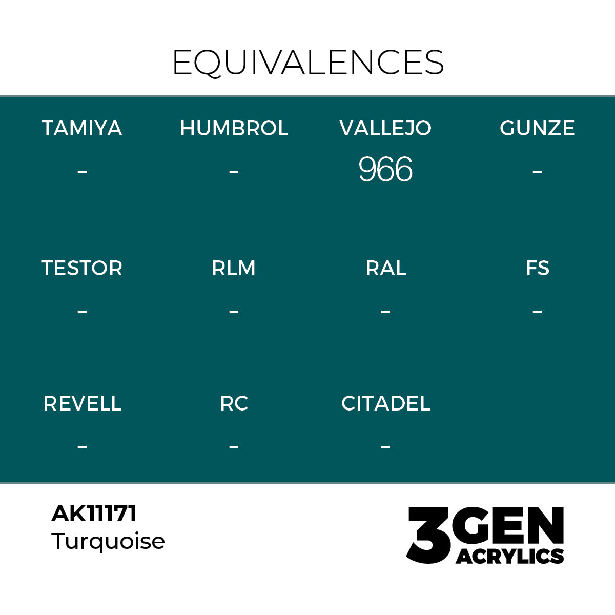 Pot de peinture AK 3GEN AK11171 Turquoise 18 ml, detail 1