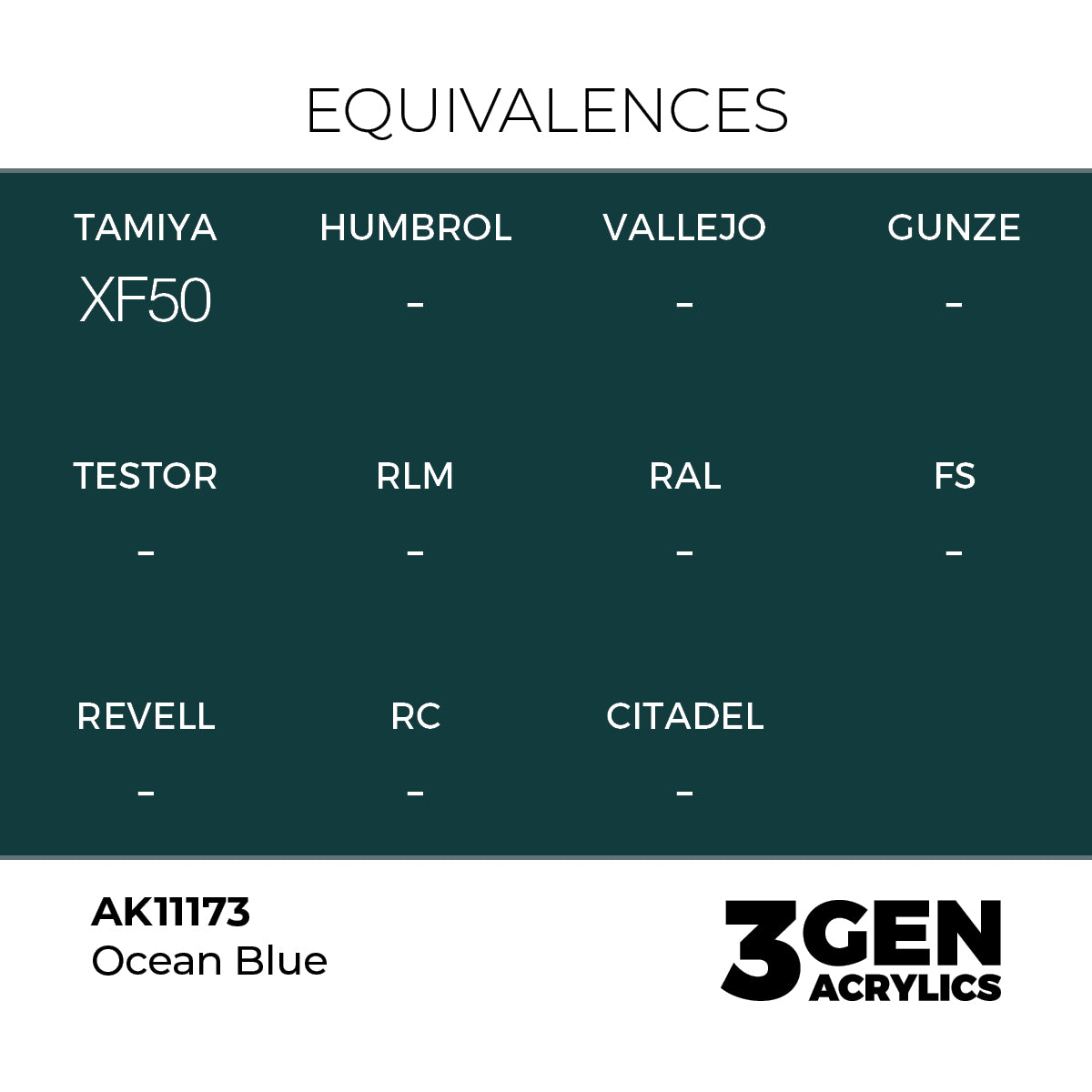 Pot de peinture AK 3GEN AK11173 Ocean Blue - Bleu Océan 18 ml, detail 1