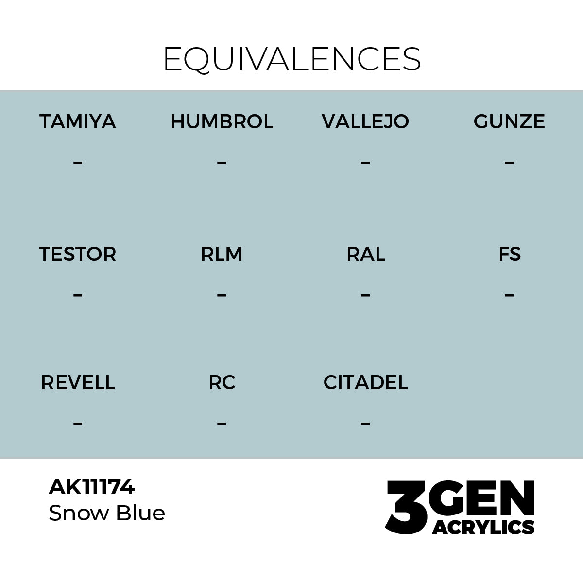 Pot de peinture AK 3GEN AK11174 Snow Blue - Bleu neige 18 ml, detail 1
