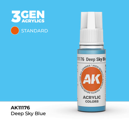 Pot de peinture AK 3GEN AK11176 Deep Sky Blue - Bleu ciel profond 18 ml