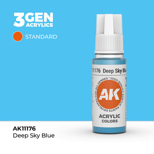 Pot de peinture AK 3GEN AK11176 Deep Sky Blue - Bleu ciel profond 18 ml