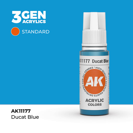 Pot de peinture AK 3GEN AK11177 Ducat Blue - Bleu Ducat 18 ml