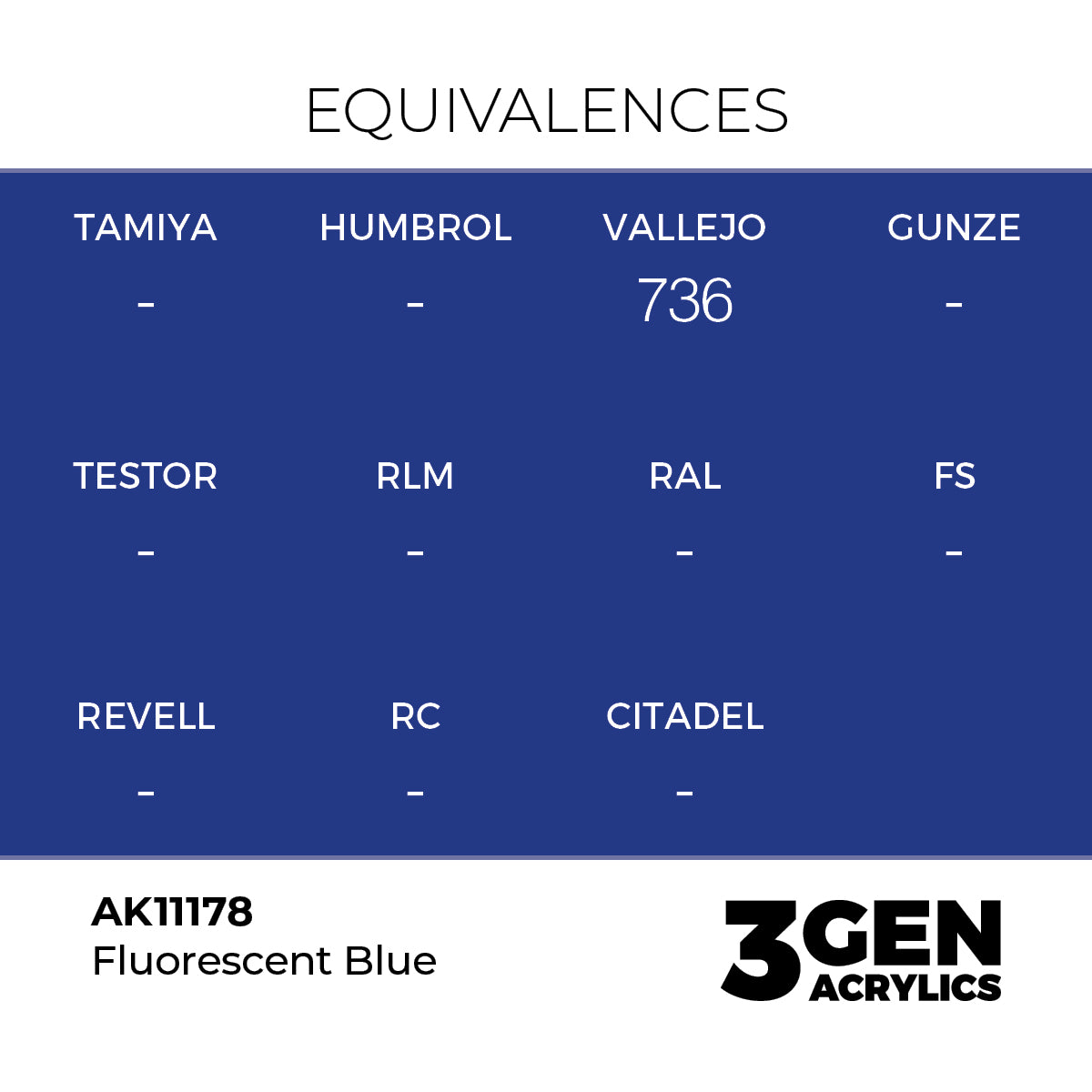 Pot de peinture AK 3GEN AK11178 Fluorescent Blue - Bleu Fluo 18 ml, detail 1
