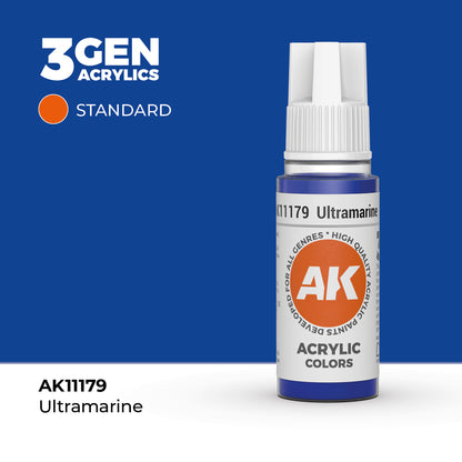 Pot de peinture AK 3GEN AK11179 Ultramarine - Outremer 18 ml