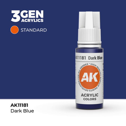 Pot de peinture AK 3GEN AK11181 Dark Blue - Bleu foncé 18 ml