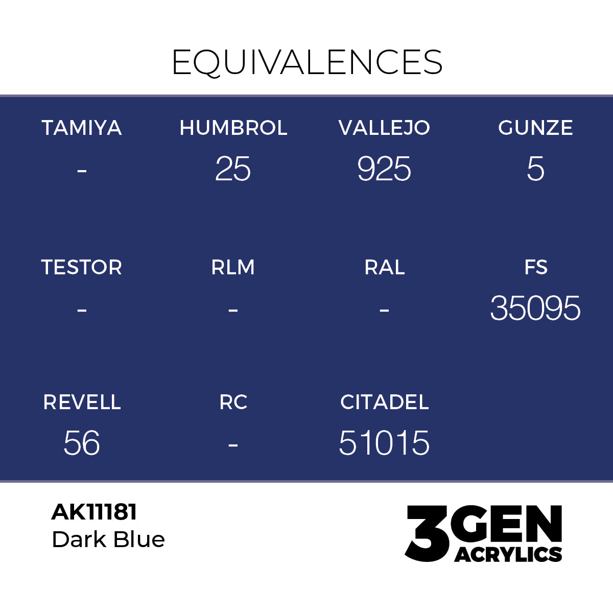 Pot de peinture AK 3GEN AK11181 Dark Blue - Bleu foncé 18 ml, detail 1