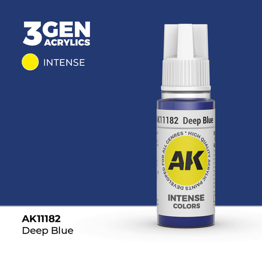 Pot de peinture AK 3GEN AK11182 Deep Blue - Bleu Profond 18 ml