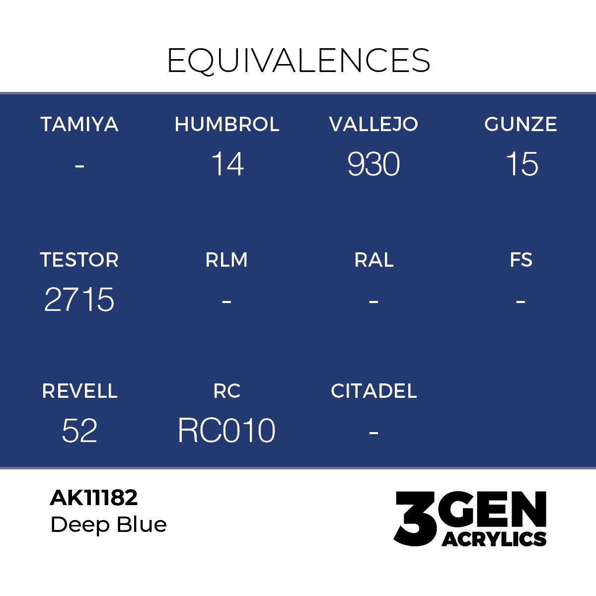 Pot de peinture AK 3GEN AK11182 Deep Blue - Bleu Profond 18 ml, detail 1