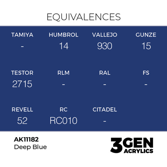 Pot de peinture AK 3GEN AK11182 Deep Blue - Bleu Profond 18 ml, detail 1