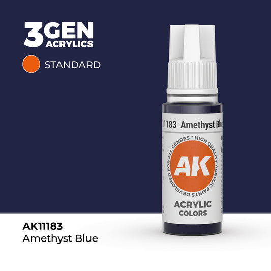 Pot de peinture AK 3GEN AK11183 Amethyst Blue - Bleu Améthyste 18 ml