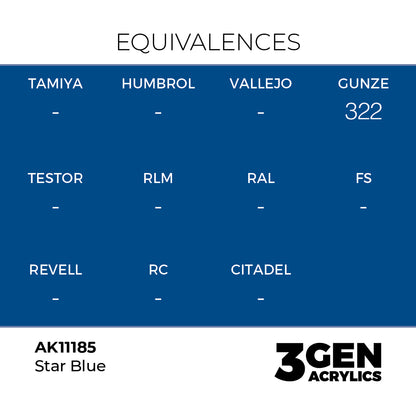 Pot de peinture AK 3GEN AK11185 Star Blue - Bleu Étoile 18 ml, detail 1