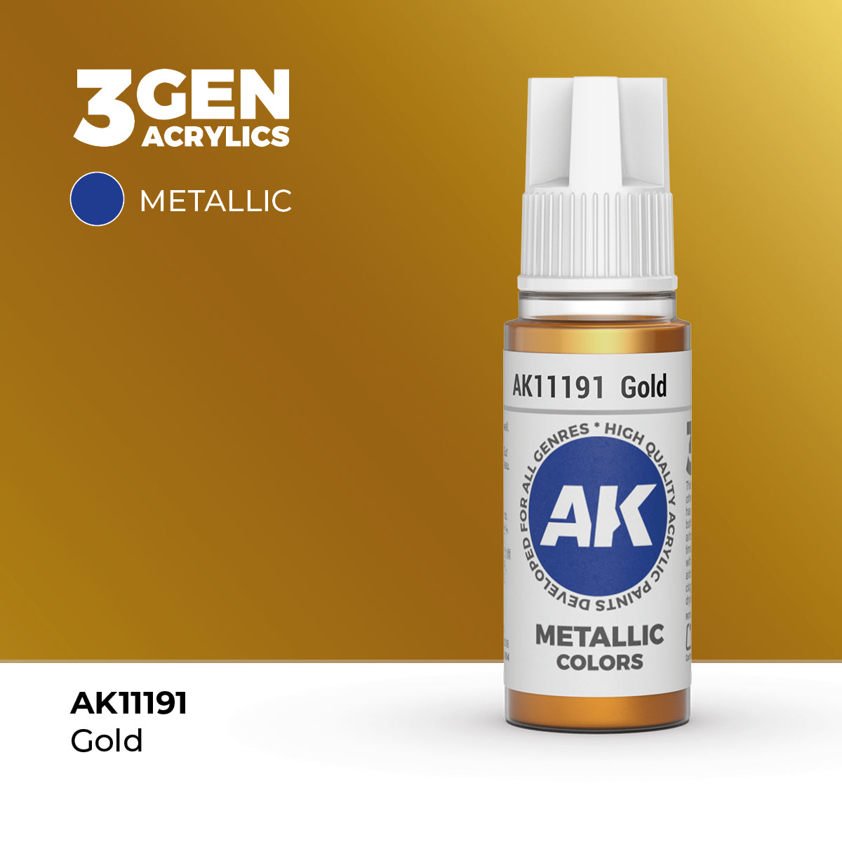 Pot de peinture AK 3GEN AK11191 Gold - Or 18 ml