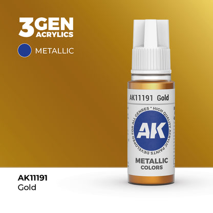Pot de peinture AK 3GEN AK11191 Gold - Or 18 ml