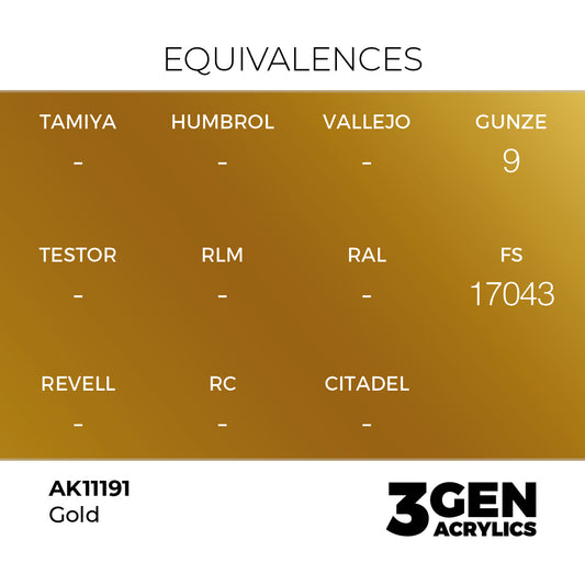 Pot de peinture AK 3GEN AK11191 Gold - Or 18 ml, detail 1