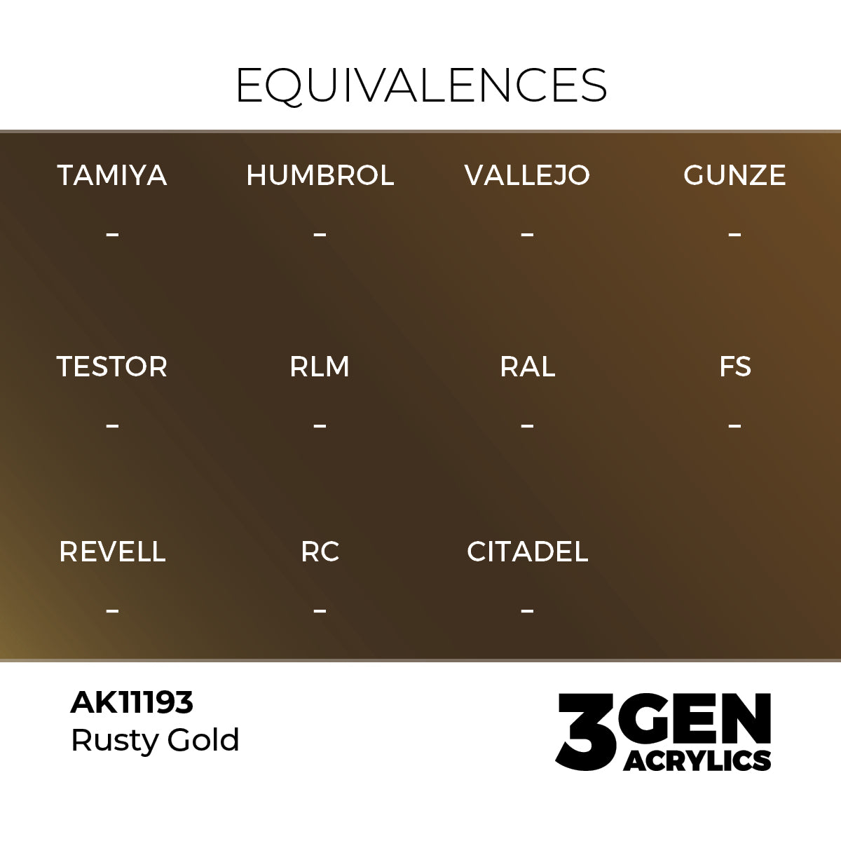 Pot de peinture AK 3GEN AK11193 Rusty Gold - Or rouillé 18 ml, detail 1