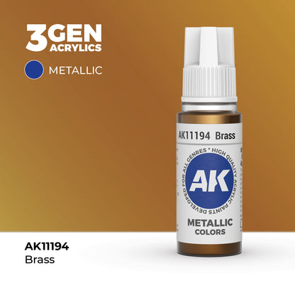 Pot de peinture AK 3GEN AK11194 Brass - Laiton 18 ml