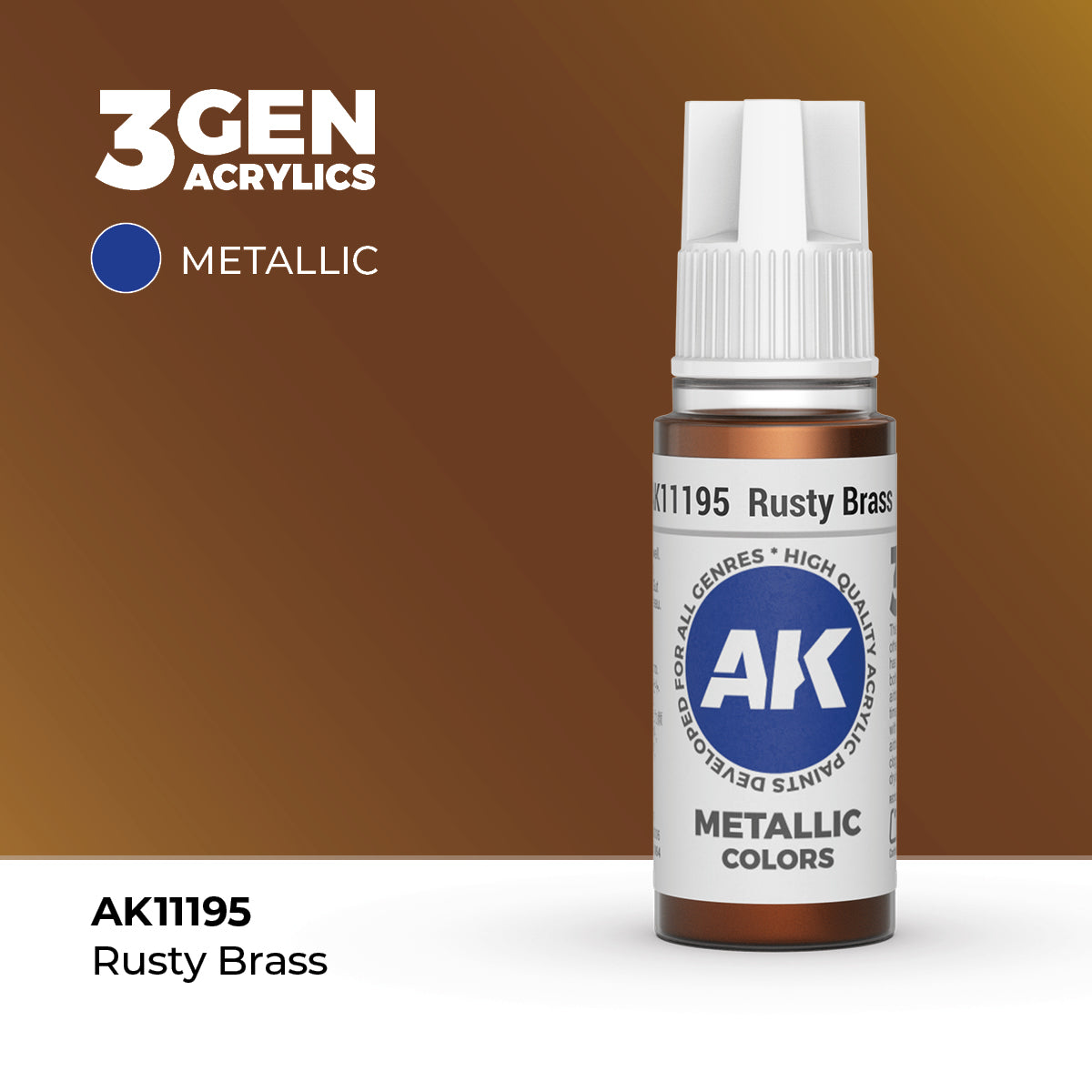 Pot de peinture AK 3GEN AK11195 Rusty Brass - Laiton rouillé 18 ml