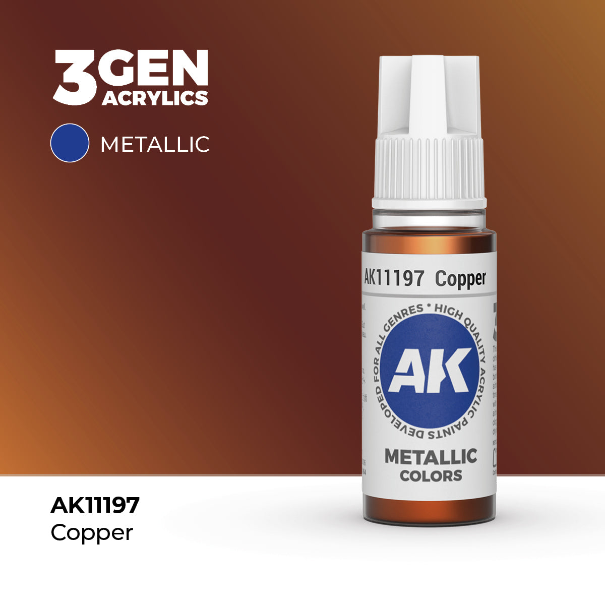 Pot de peinture AK 3GEN AK11197 Copper - Cuivré 18 ml