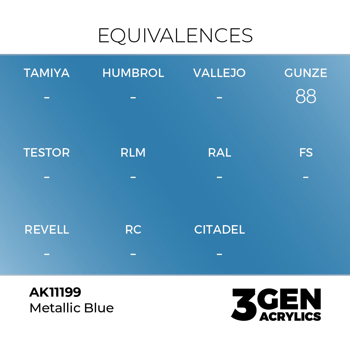 Pot de peinture AK 3GEN AK11199 Metallic Blue - Bleu Métallique 18 ml, detail 1