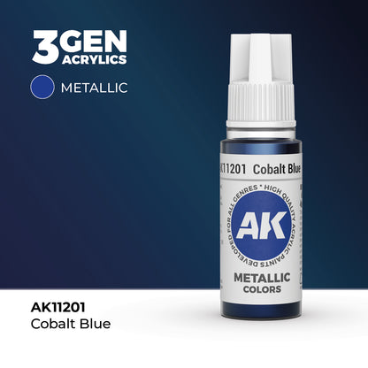 Pot de peinture AK 3GEN AK11201 Cobalt Blue - Bleu Cobalt 18 ml