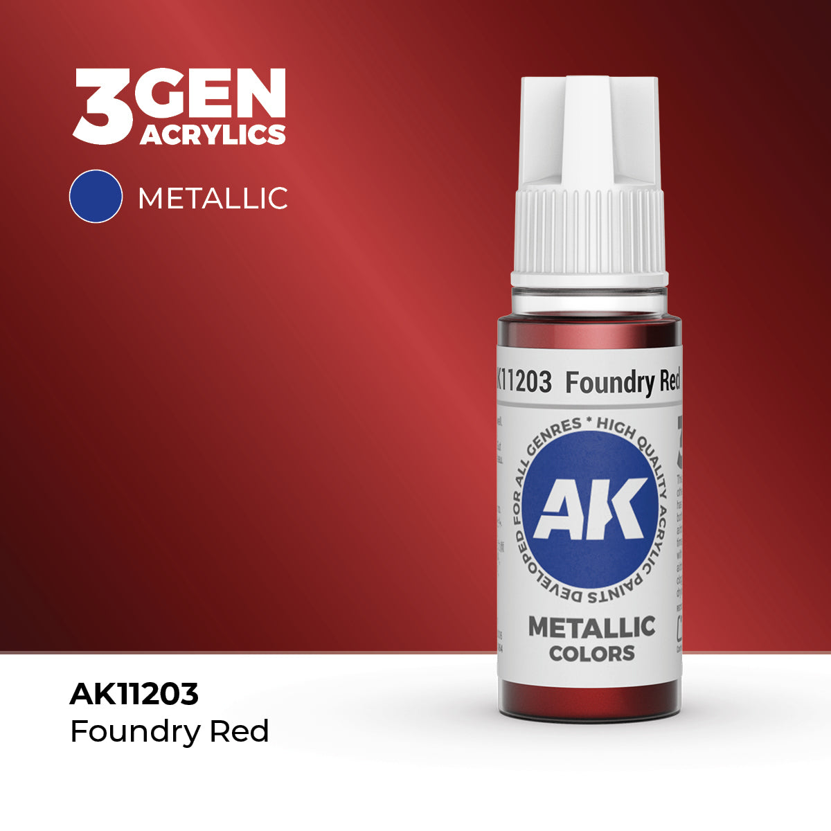 Pot de peinture AK 3GEN AK11203 Foundry Red - Rouge Fonderie 18 ml
