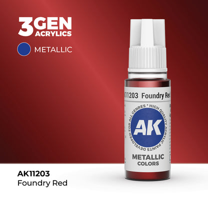 Pot de peinture AK 3GEN AK11203 Foundry Red - Rouge Fonderie 18 ml