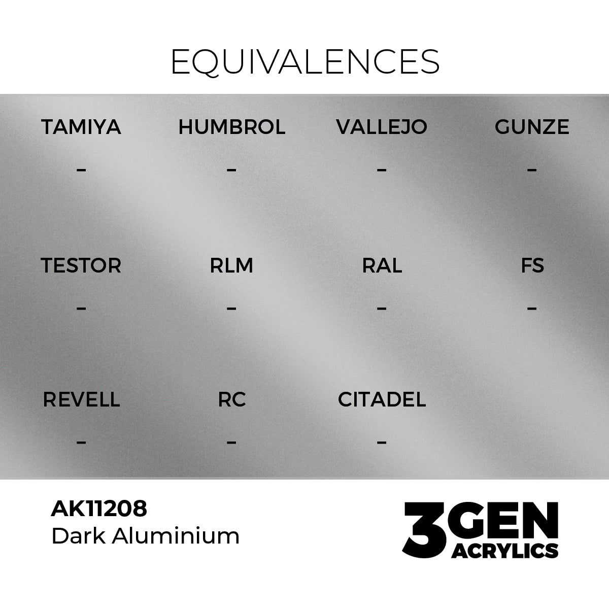 Pot de peinture AK 3GEN AK11208 Dark Aluminium - Aluminium Foncé 18 ml, detail 1