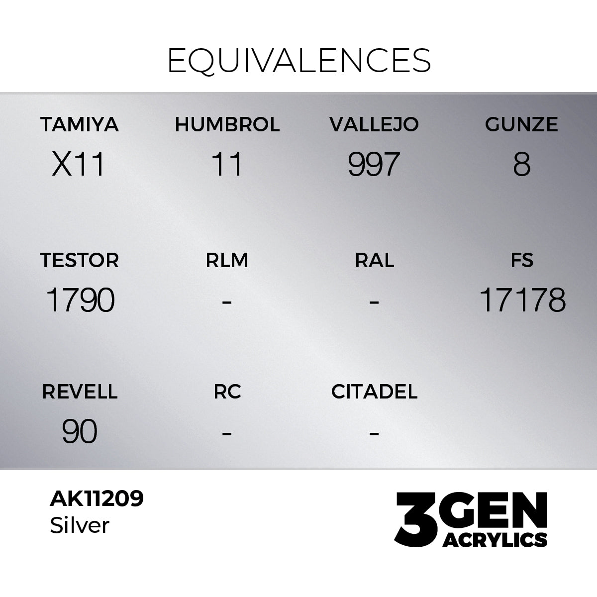 Pot de peinture AK 3GEN AK11209 Silver - Argent 18 ml, detail 1
