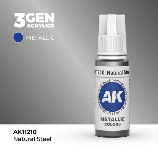 Pot de peinture AK 3GEN AK11210 Natural Steel - Acier Naturel 18 ml