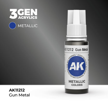 Pot de peinture AK 3GEN AK11212 Gun Métal - Gris Métal 18 ml
