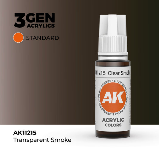 Pot de peinture AK 3GEN AK11215 Clear Smoke - Fumée transparente 18 ml