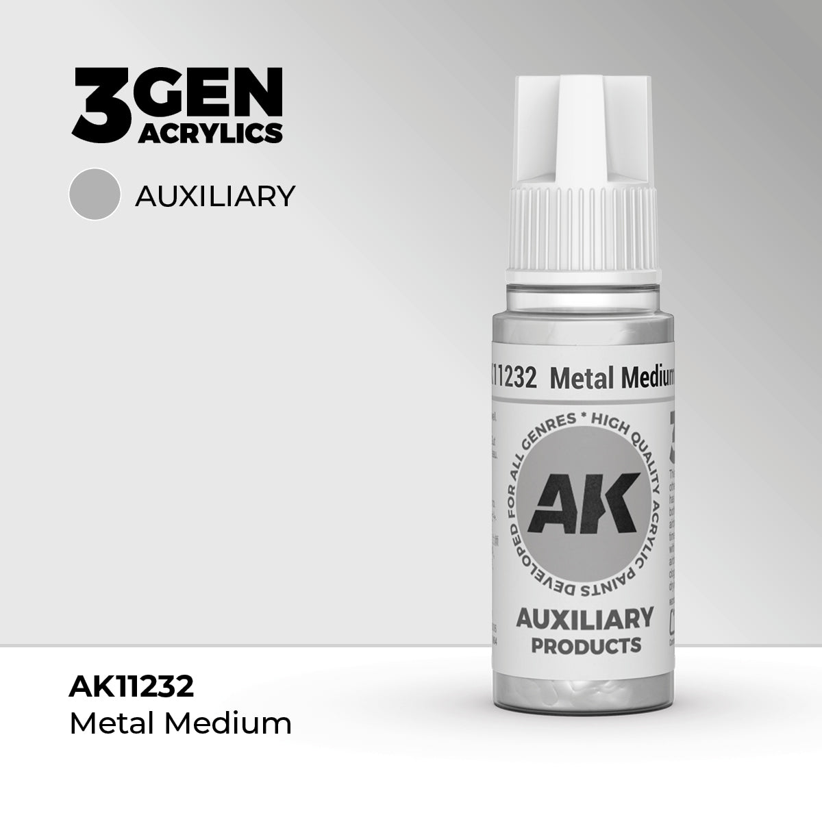 Pot de peinture AK 3GEN AK11232 Métal Medium - Médium métallique 18 ml