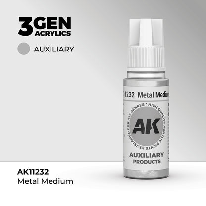 Pot de peinture AK 3GEN AK11232 Métal Medium - Médium métallique 18 ml