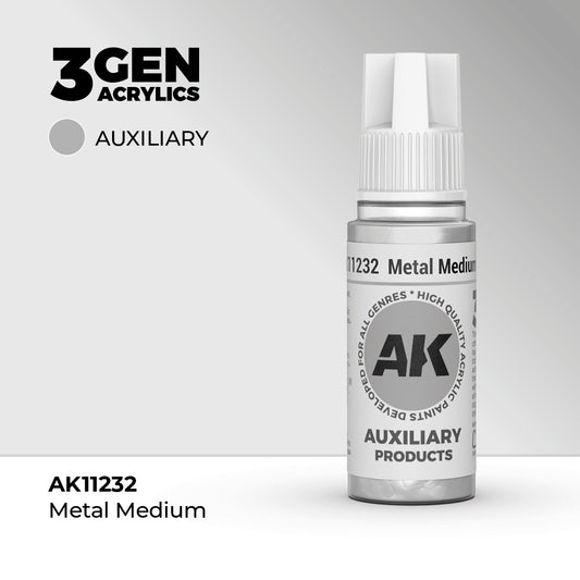 Pot de peinture AK 3GEN AK11232 Métal Medium - Médium métallique 18 ml