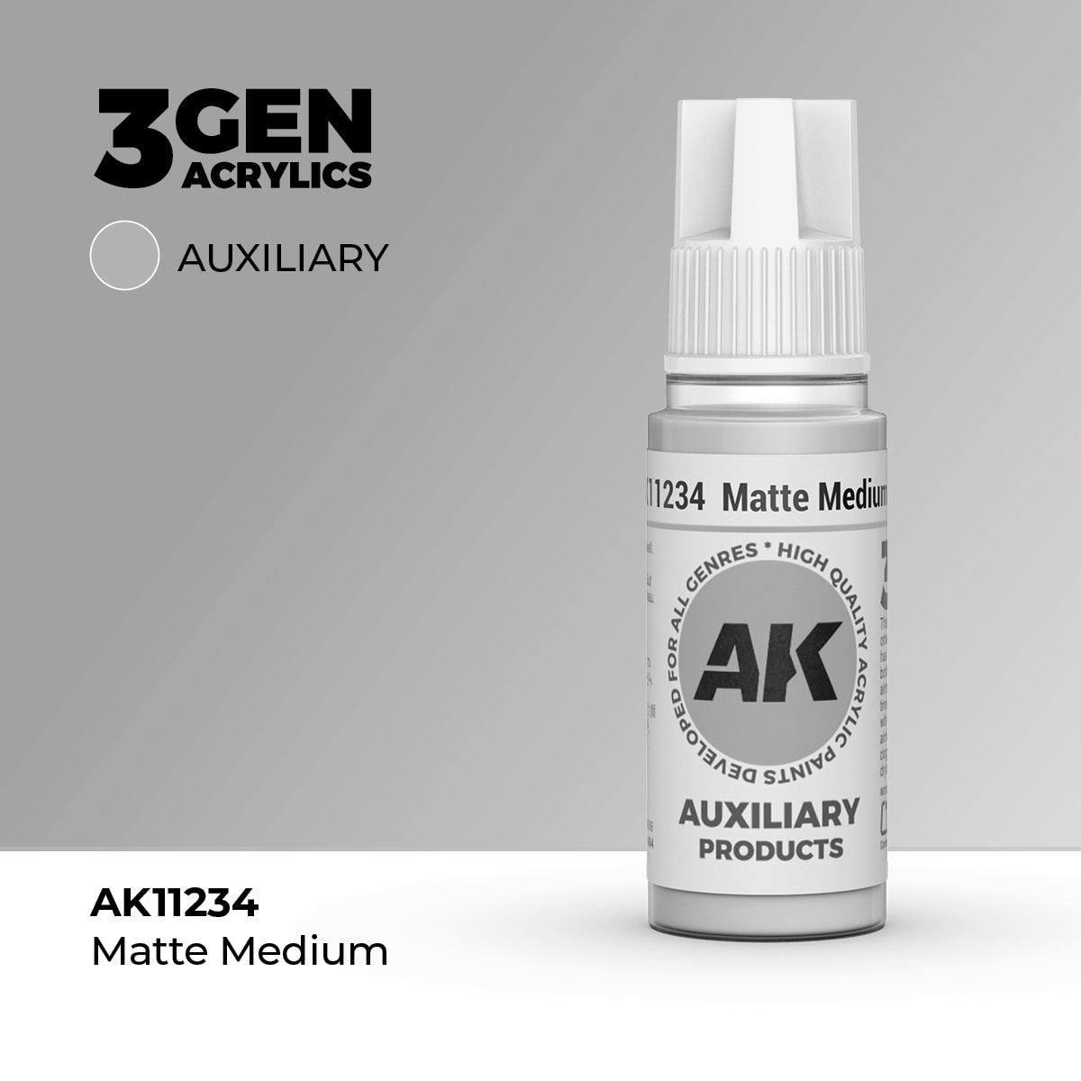 Pot de peinture AK 3GEN AK11234 Matte Medium - Médium mat 18 ml