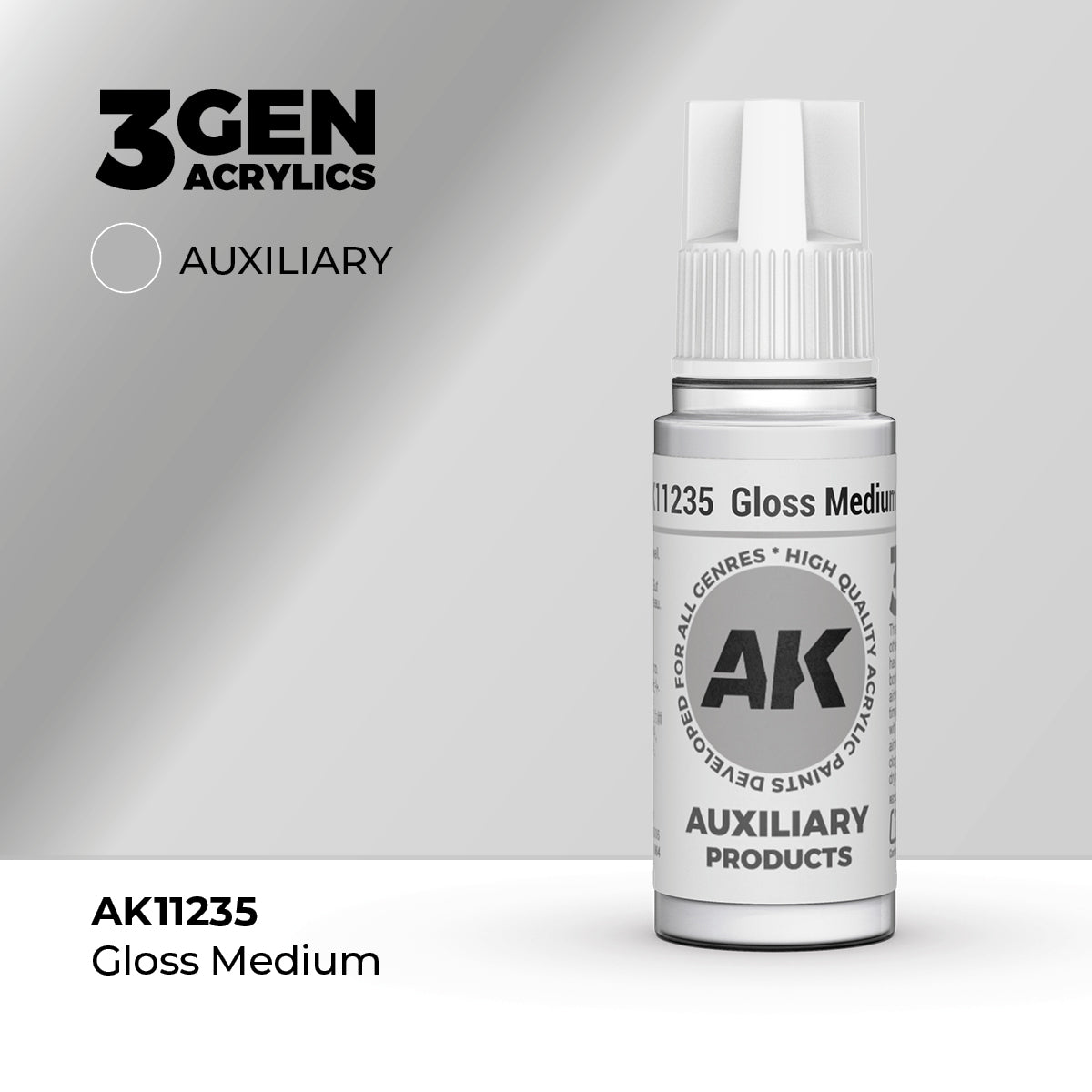 Pot de peinture AK 3GEN AK11235 Gloss Medium - Medium Brillant 18 ml