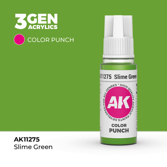 Pot de peinture AK 3GEN AK11275 Slime Green - Vert gluant 18 ml
