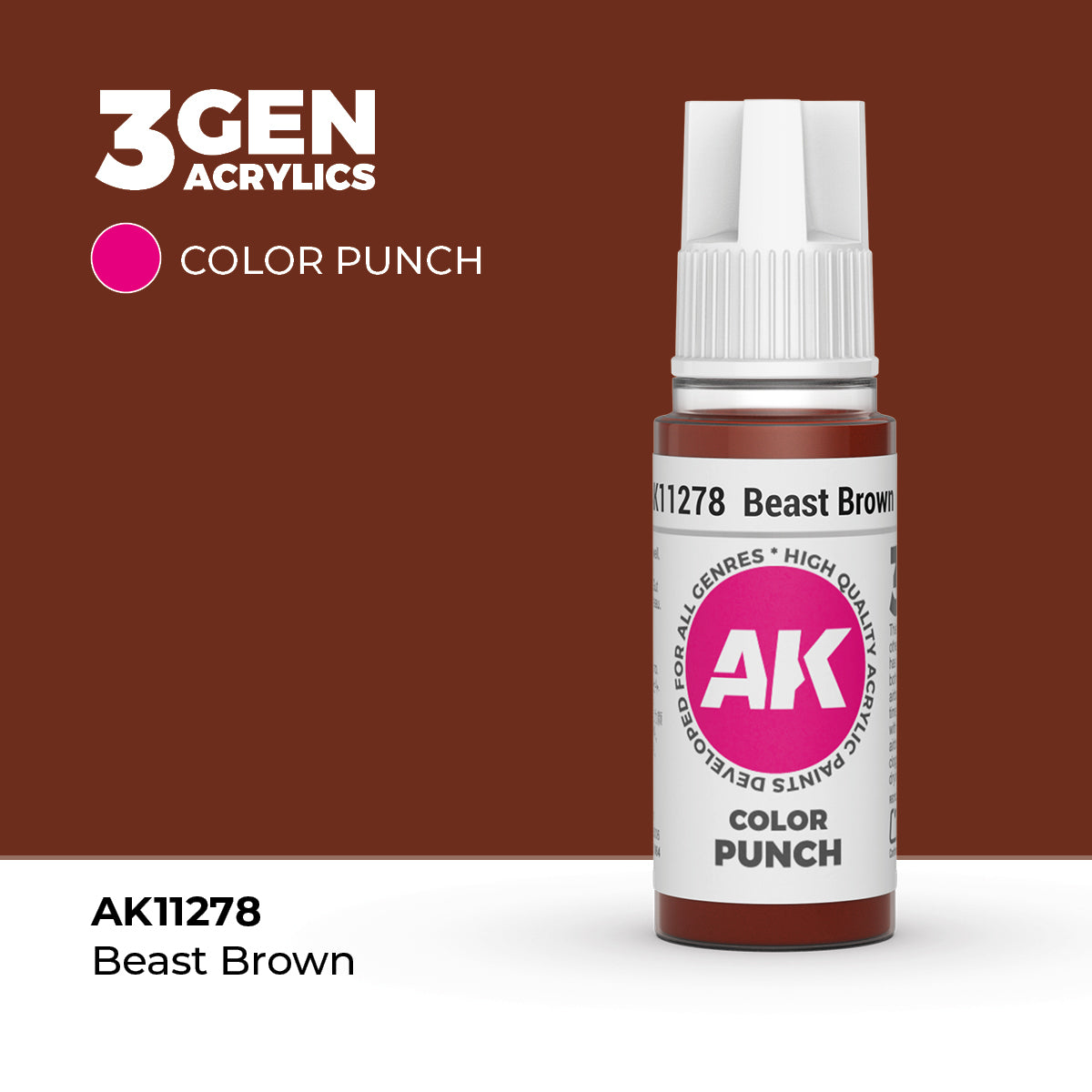 Pot de peinture AK 3GEN AK11278 Beast Brown - Brun Bestial 18 ml