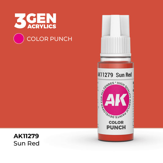 Pot de peinture AK 3GEN AK11279 Sun Red - Rouge Soleil 18 ml