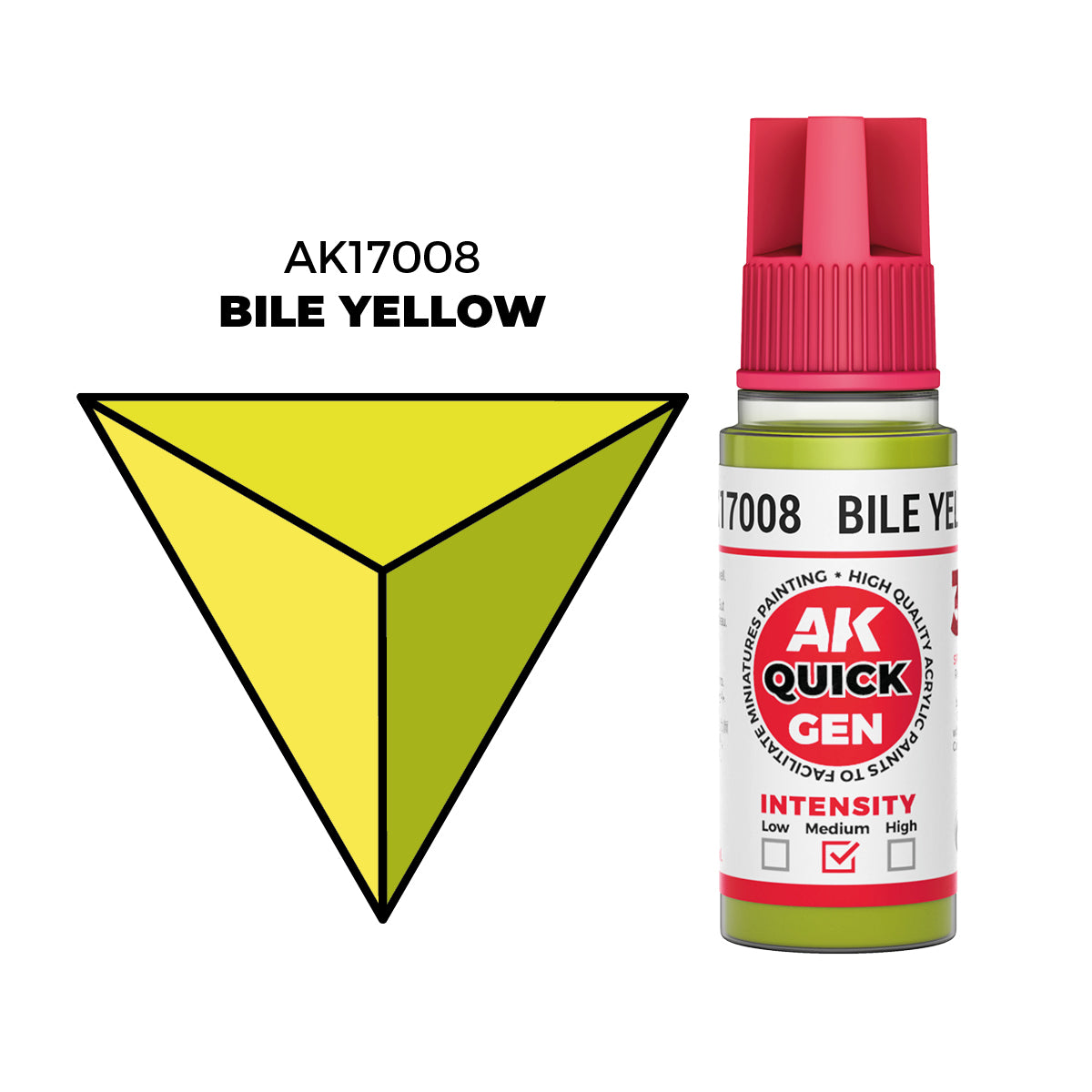 Pot de peinture AK Quick Gen AK17008 Bile Yellow - Jaune Bile 18 ml