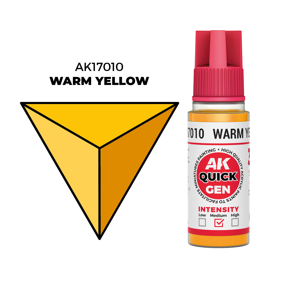 Pot de peinture AK Quick Gen AK17010 Warm Yellow - Jaune Chaud 18 ml